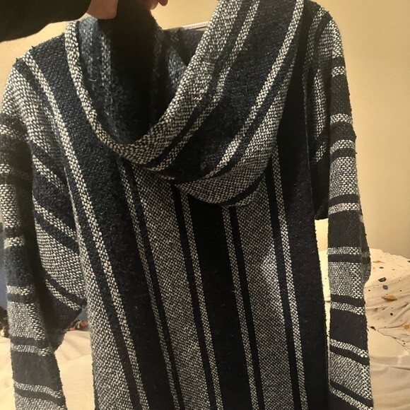 Handmade Mexican Baja Hoodie Poncho/ Unisex - Picture 8 of 8